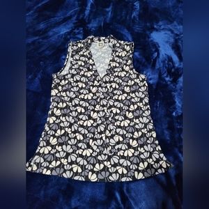 Anne Klein work blouse top with tie shirt Size XS